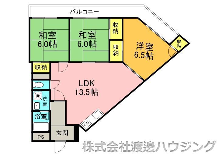 コーポナカガワ(3LDK/2階)の間取り写真