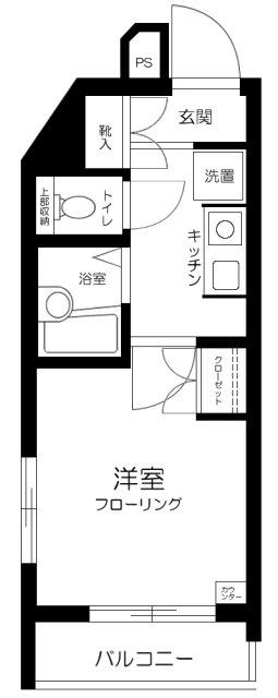 スカイコート神楽坂第2(1K/2階)の間取り写真