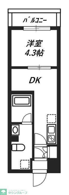 リヴシティ八王子(1DK/4階)の間取り写真