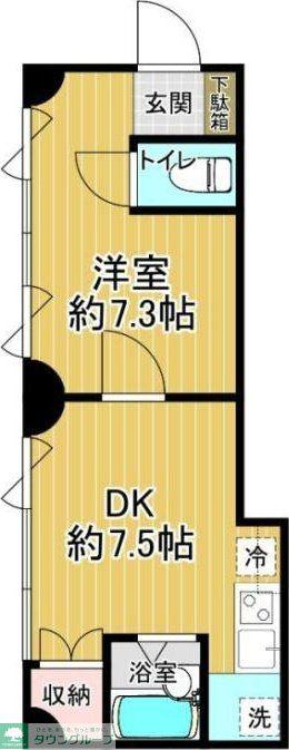 ホーメイレジデンス南馬込II(1DK/2階)の間取り写真