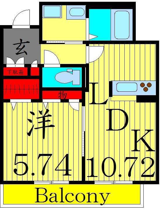 グランデ ヴェルデ ウノ(1LDK/1階)の間取り写真