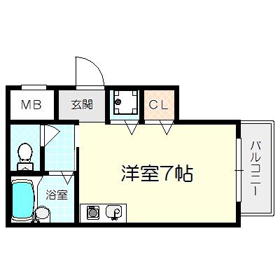 田中ビル(ワンルーム/4階)の間取り写真