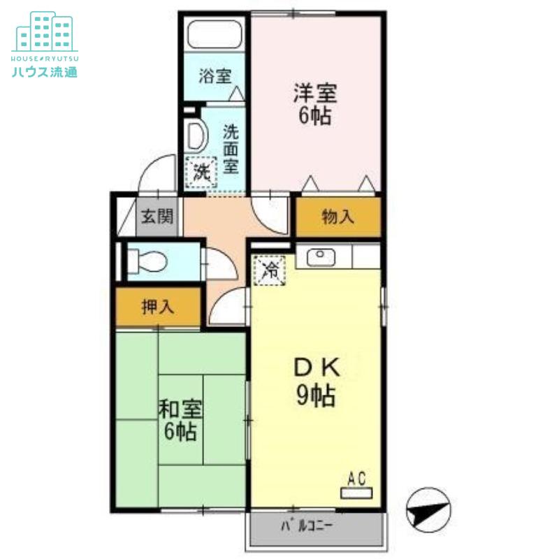 ヴィラージュ田中(2DK/2階)の間取り写真