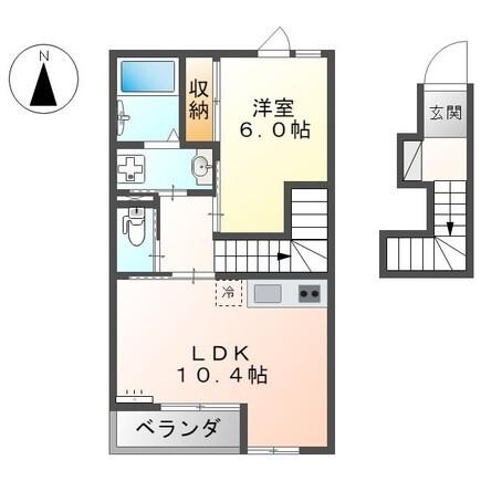 サンコート砂山(1LDK/2階)の間取り写真