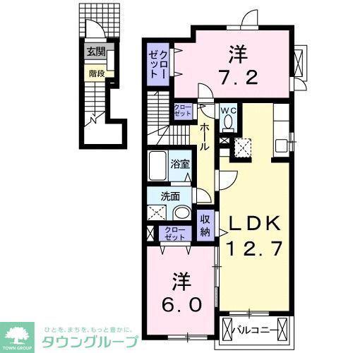 スパーブB(2LDK/2階)の間取り写真