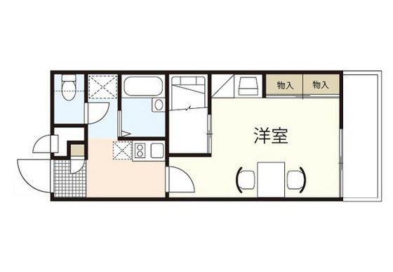 レオパレスCHAMBRES(1K/3階)の間取り写真