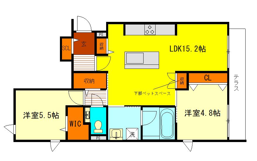 アーバンパレス吉祥寺(2LDK/1階)の間取り写真