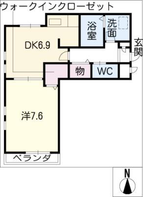 メゾン メイプル サウス(1DK/1階)の間取り写真