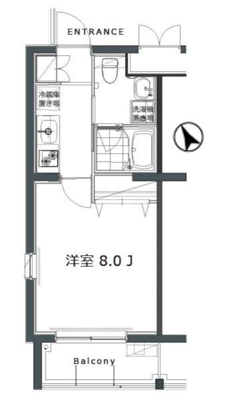 ガーデン荏原中延(1K/5階)の間取り写真