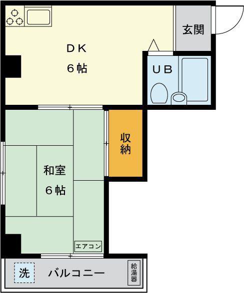シノダマンション(1DK/3階)の間取り写真