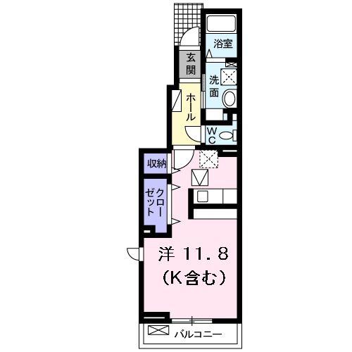 サンリットガーデン(1K/1階)の間取り写真