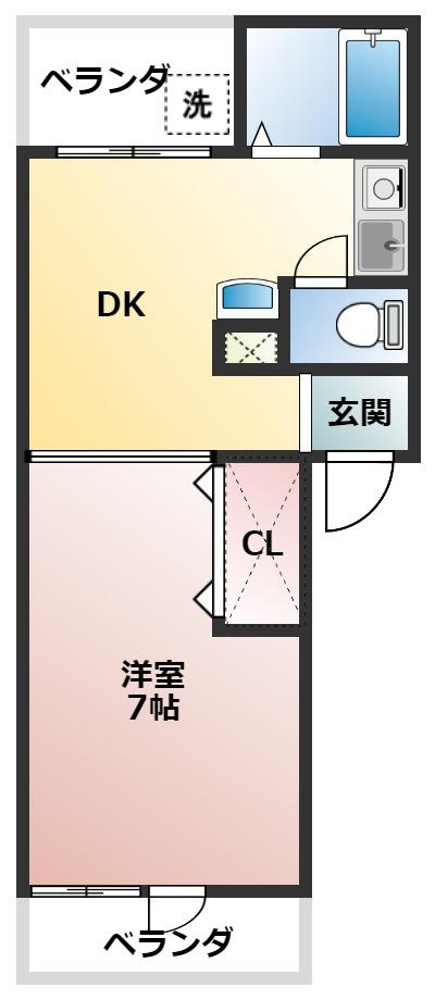 アルティスタ(1K/1階)の間取り写真