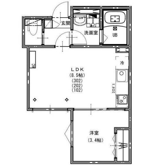 KEIAI RESIDENCE 宮原III(1LDK/3階)の間取り写真