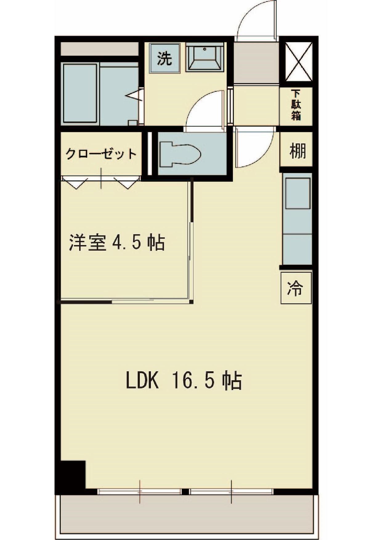 志幸76MANDARIN成増(1LDK/4階)の間取り写真