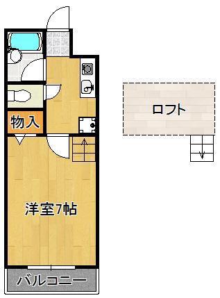 コンドミニアム医生ヶ丘III(1K/3階)の間取り写真