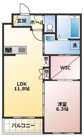 グレイスリー中泉(1LDK/1階)の間取り写真