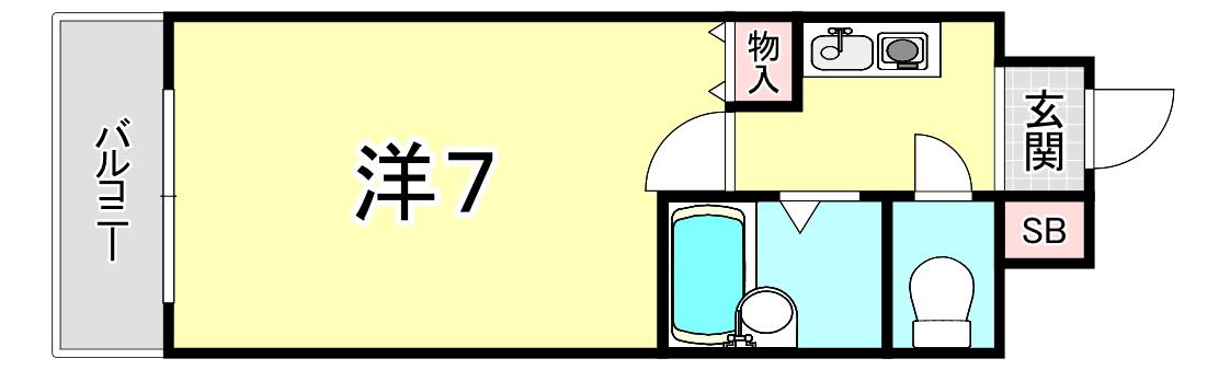 ヴィラカイチ(1K/4階)の間取り写真