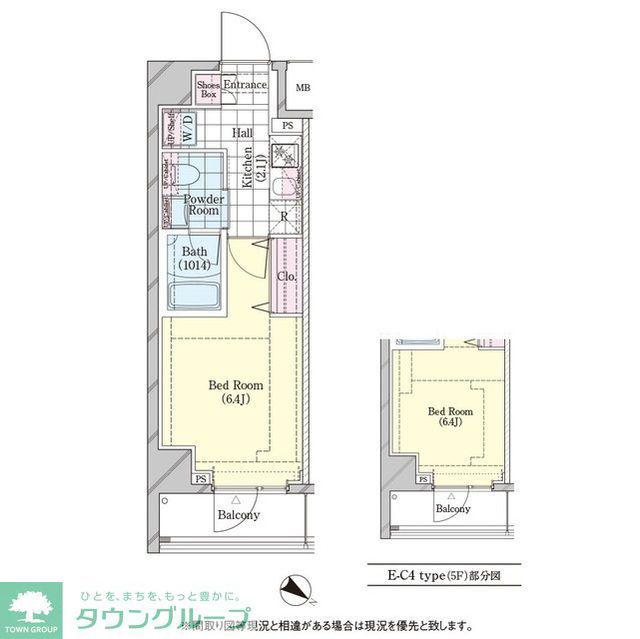 シェル品川戸越(1K/5階)の間取り写真