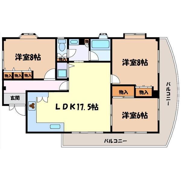 NO.ビル(3LDK/3階)の間取り写真