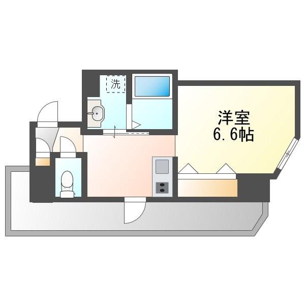 FAN緑が丘ビル(1K/5階)の間取り写真