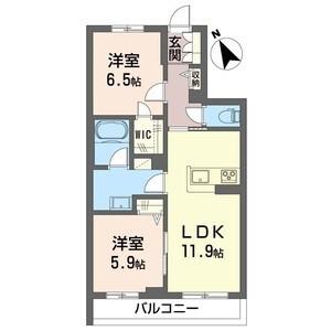 RAFFINE(2LDK/1階)の間取り写真