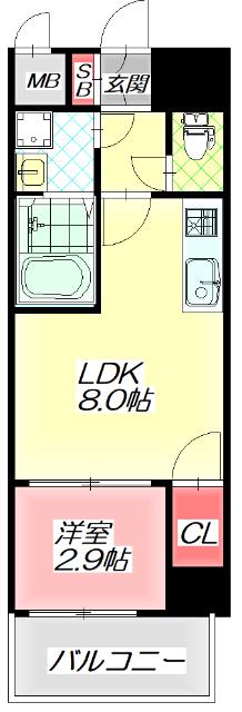 GARDENIA城北公園(1LDK/7階)の間取り写真
