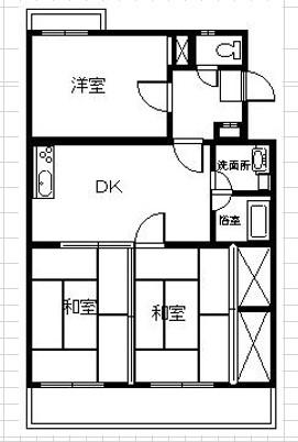 エメラルドマンション姪浜(3DK/5階)の間取り写真