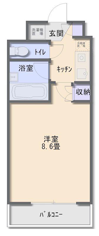 ヌヴェルハイツ(1K/2階)の間取り写真