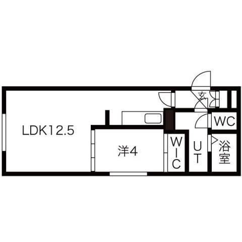 LIS BLANC手稲(1LDK/2階)の間取り写真