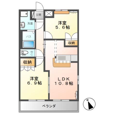 フェアリー(2LDK/2階)の間取り写真