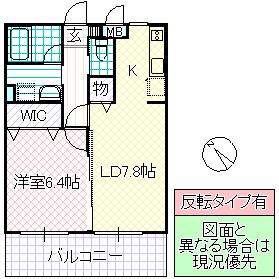 ミュープラテイア(1LDK/1階)の間取り写真