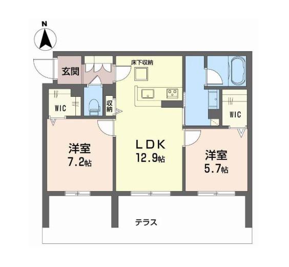 パルクブリーゼII(2LDK/1階)の間取り写真