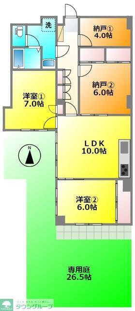 藤和つつじが丘コープ(2SLDK/1階)の間取り写真