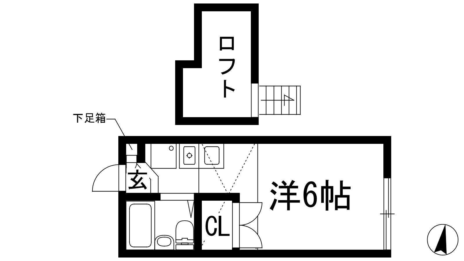グランツ友(1K/1階)の間取り写真