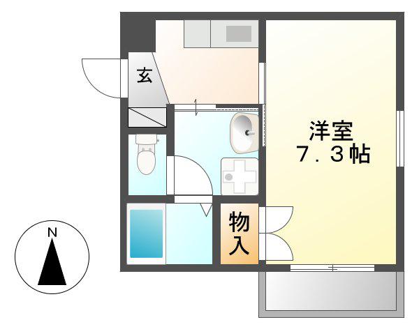林檎の樹(1K/1階)の間取り写真