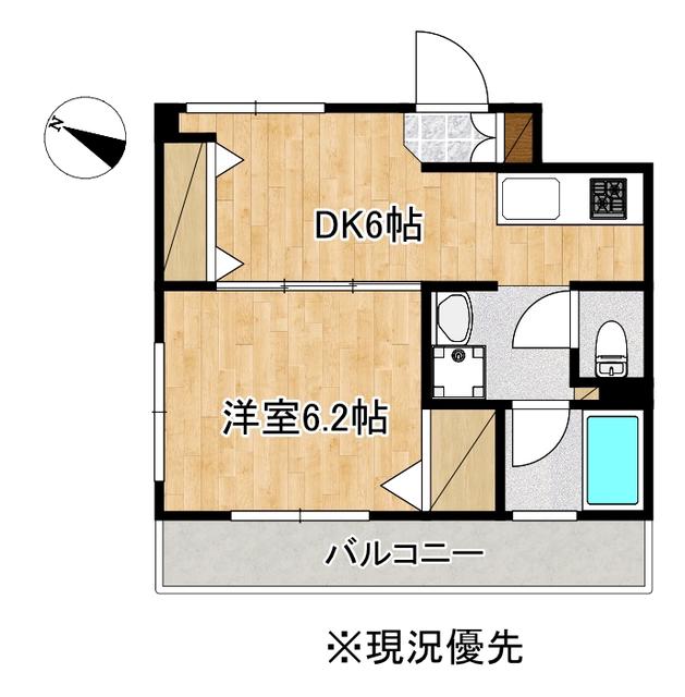 レインボープラザ(1DK/4階)の間取り写真