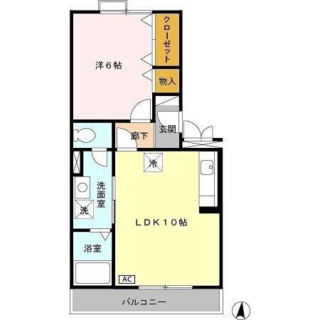 ヴィラ・ラフィーネ(1LDK/3階)の間取り写真