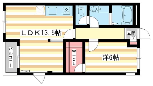 春日ハイツ(1LDK/2階)の間取り写真