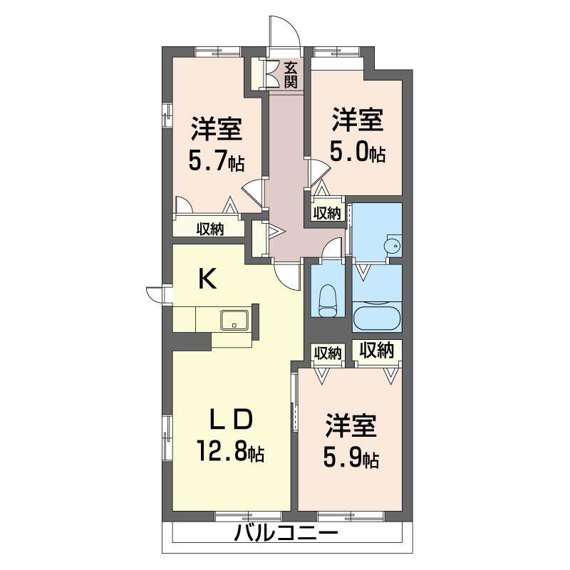 ミューゼ(3LDK/2階)の間取り写真