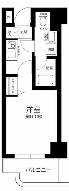 グリフィン横浜・東白楽弐番館(1K/10階)の間取り写真