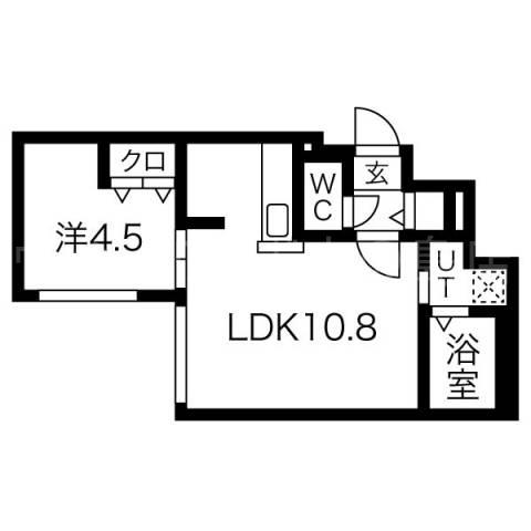 PATIO平岸(1LDK/1階)の間取り写真