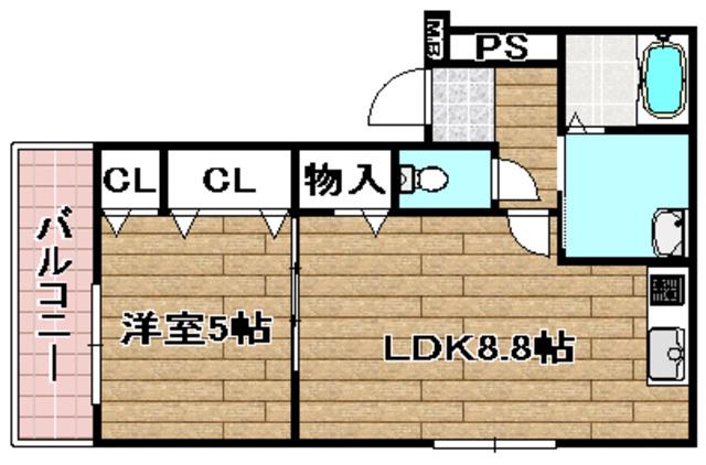 フジパレス城北町(1LDK/3階)の間取り写真
