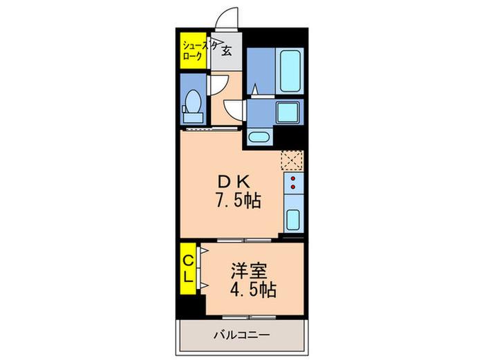 神戸HARBORSIDE 萬利RESIDENCE(1DK/3階)の間取り写真