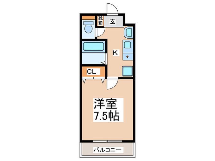 クリスタルベイ(1K/5階)の間取り写真