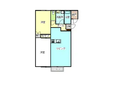 ラヴィベル(2LDK/1階)の間取り写真