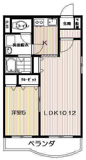 サンヴァーリオ小名浜(1LDK/1階)の間取り写真