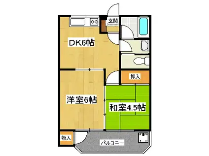 ロードパレスI(2DK/3階)の間取り写真