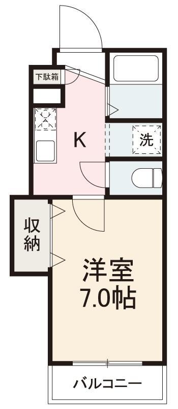 BIGBAN2(1K/1階)の間取り写真