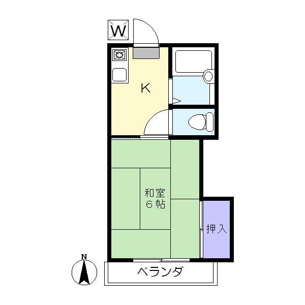 コーポ87(1K/2階)の間取り写真