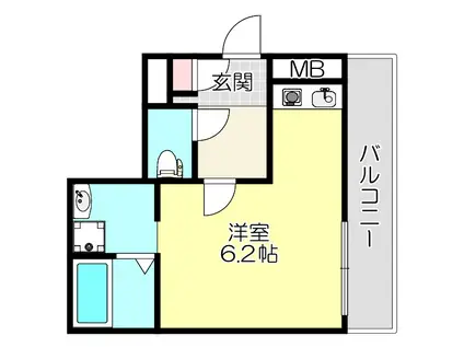 C.CREST八尾(ワンルーム/7階)の間取り写真